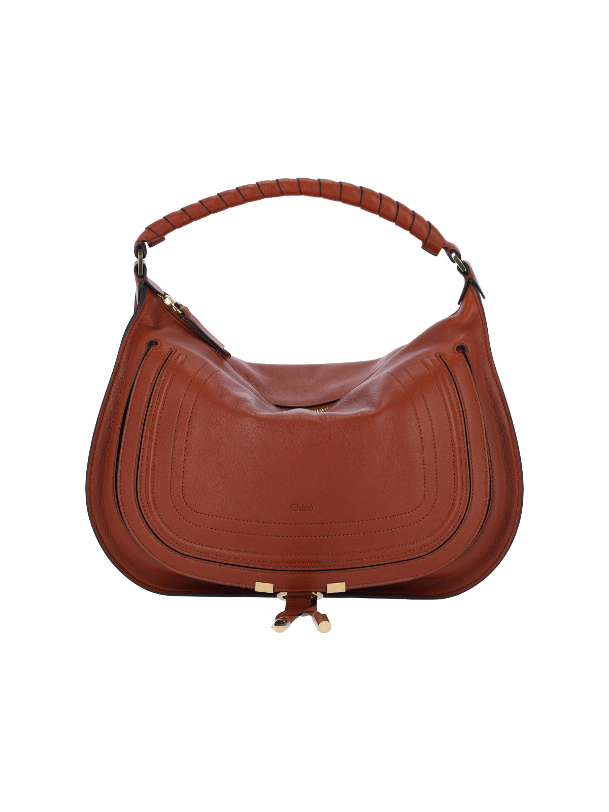 "Marcie" Shoulder Bag In Brown Calfskin