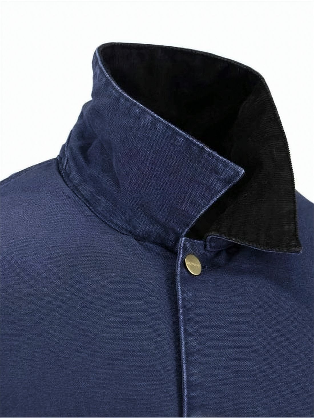 Sturdy Dark Navy Cotton Casual Coat