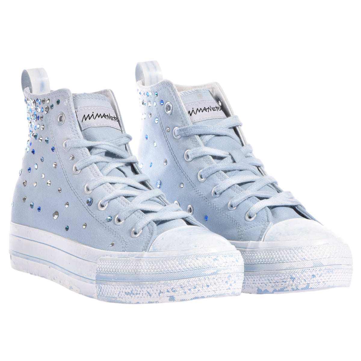 High-Top Sneakers with Customized Swarovski Embellishments