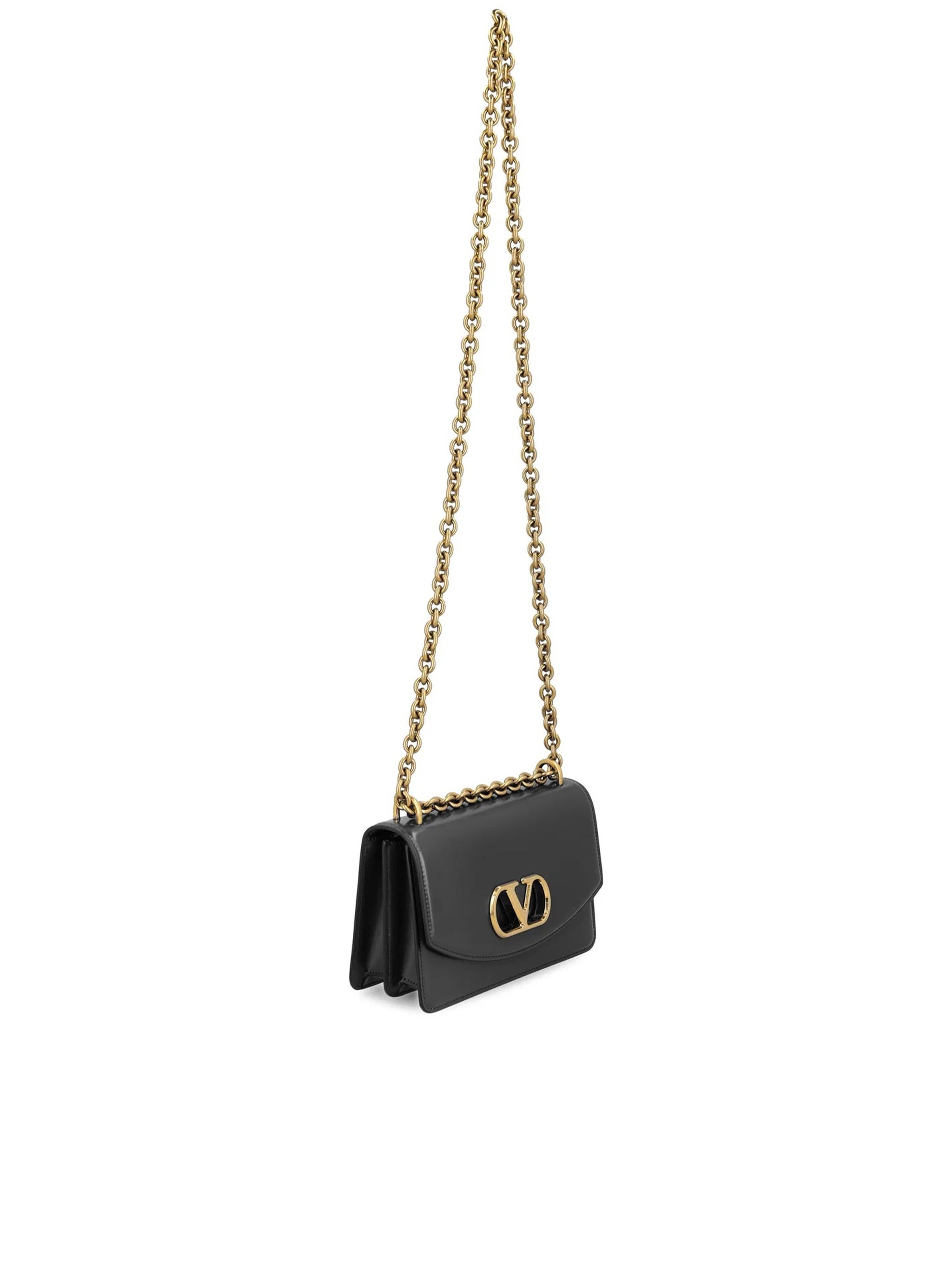 Vain Small Structured Metallic Logo Bag