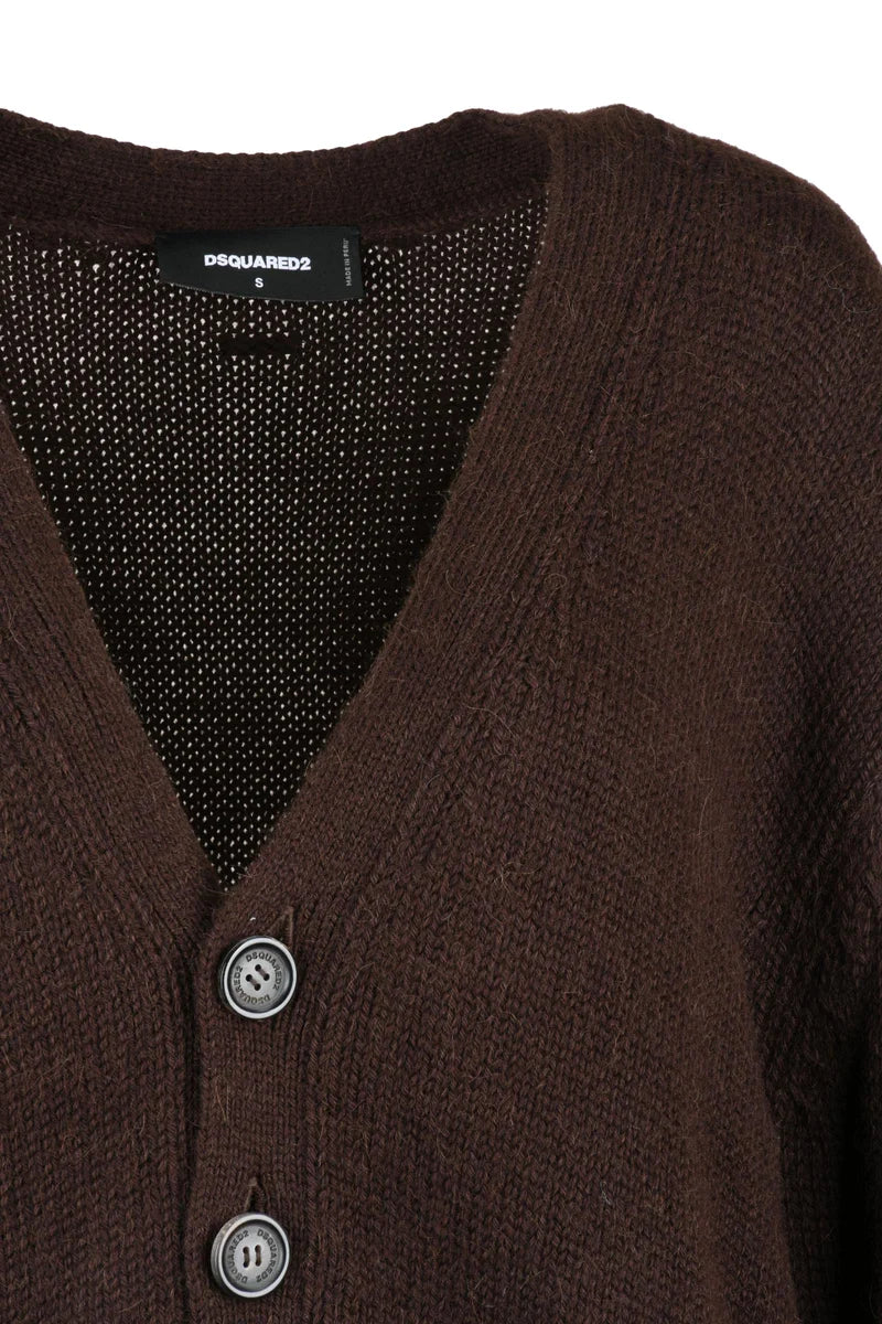 Oversized Alpaca Cardigan - Brown