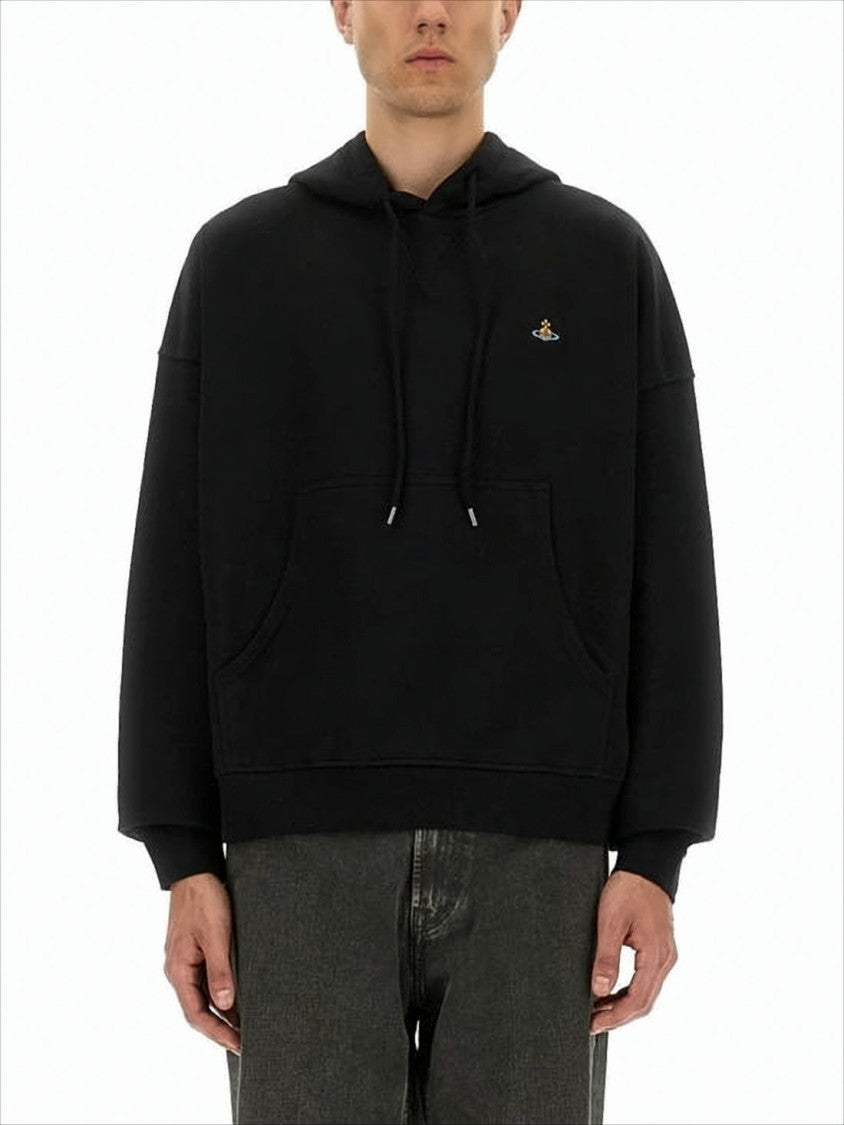 Black Cotton Hoodie