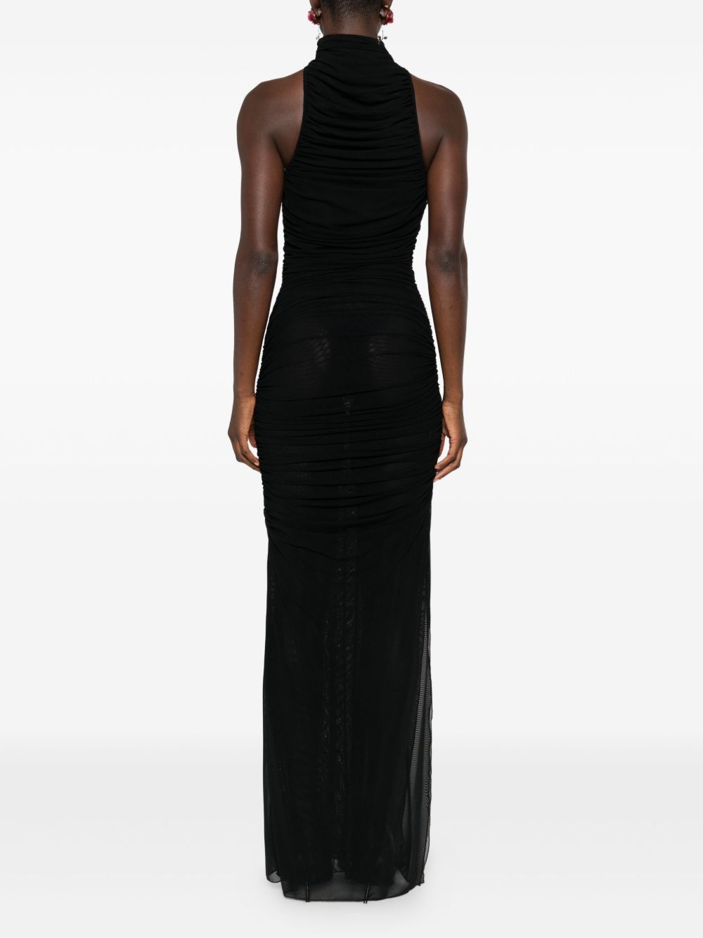 Long Semi-Sheer Mesh Dress