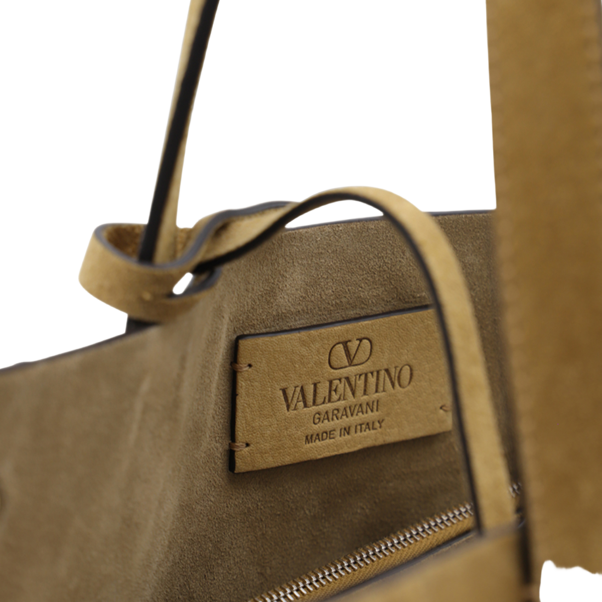 Rectangular Suede Tote Bag with Silver-tone Studs