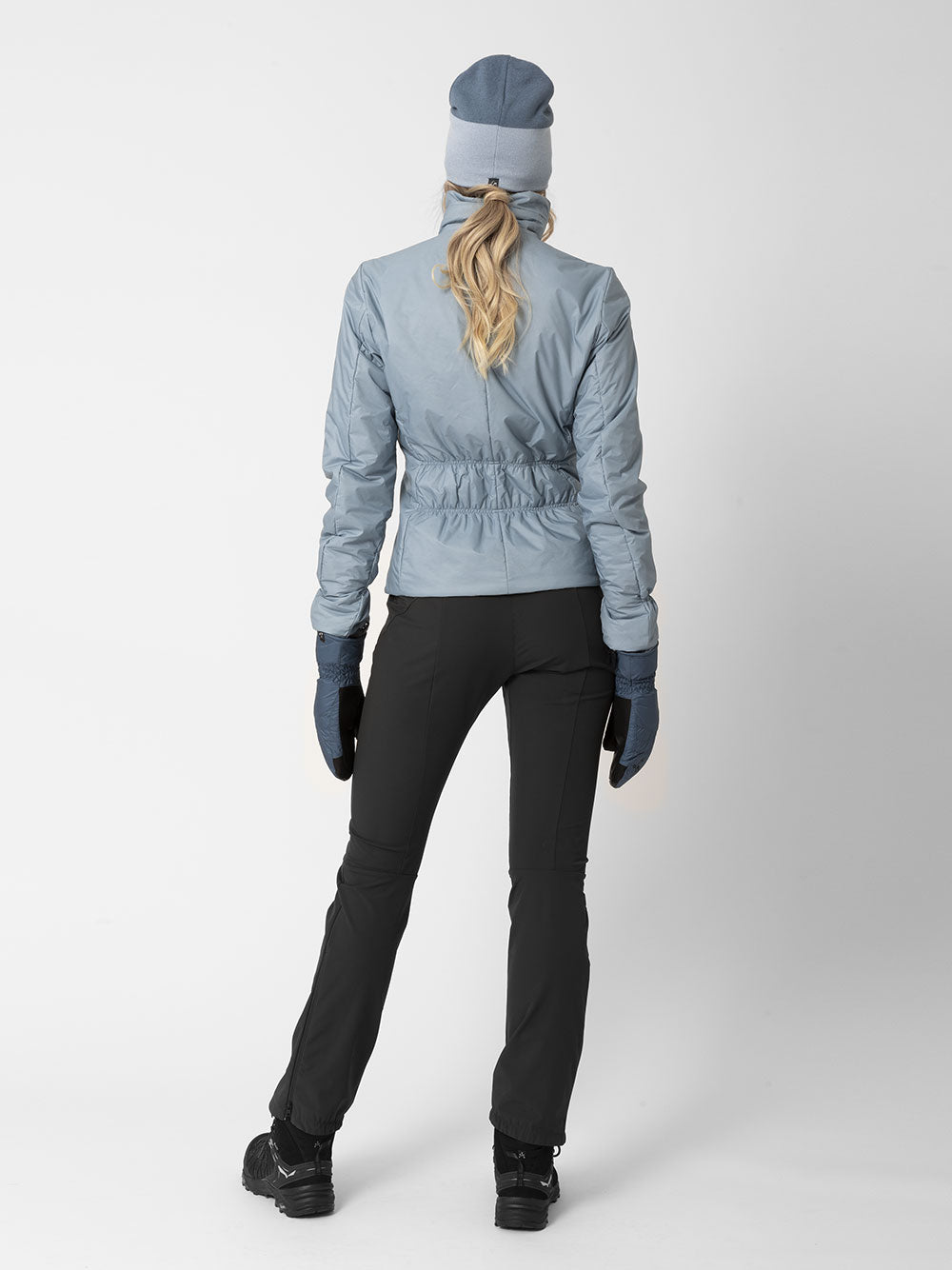 Blue Samuela Cashmere High-Collar Fitted Jacket