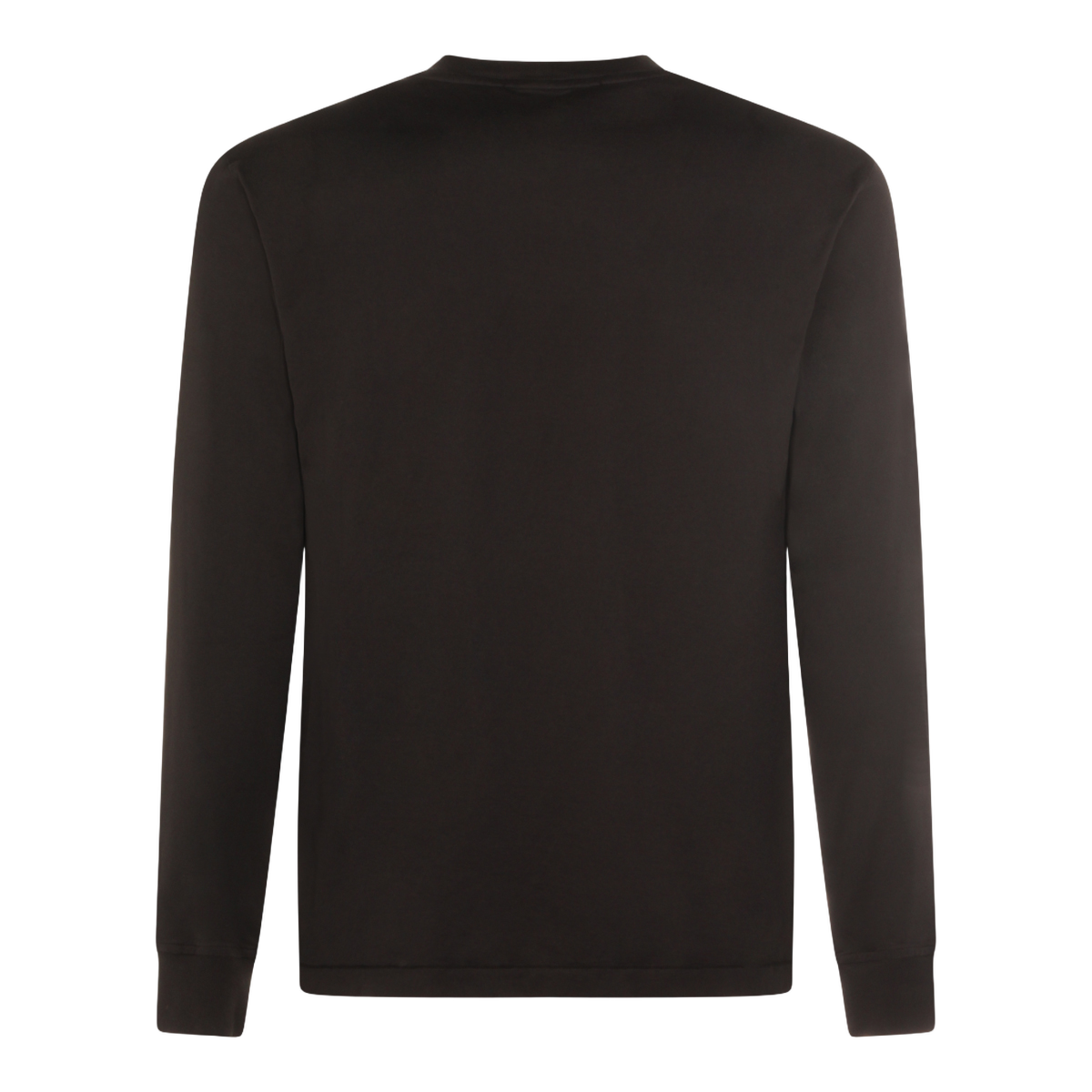 Long-Sleeve Black T-Shirt with Subtle Emblem Patch
