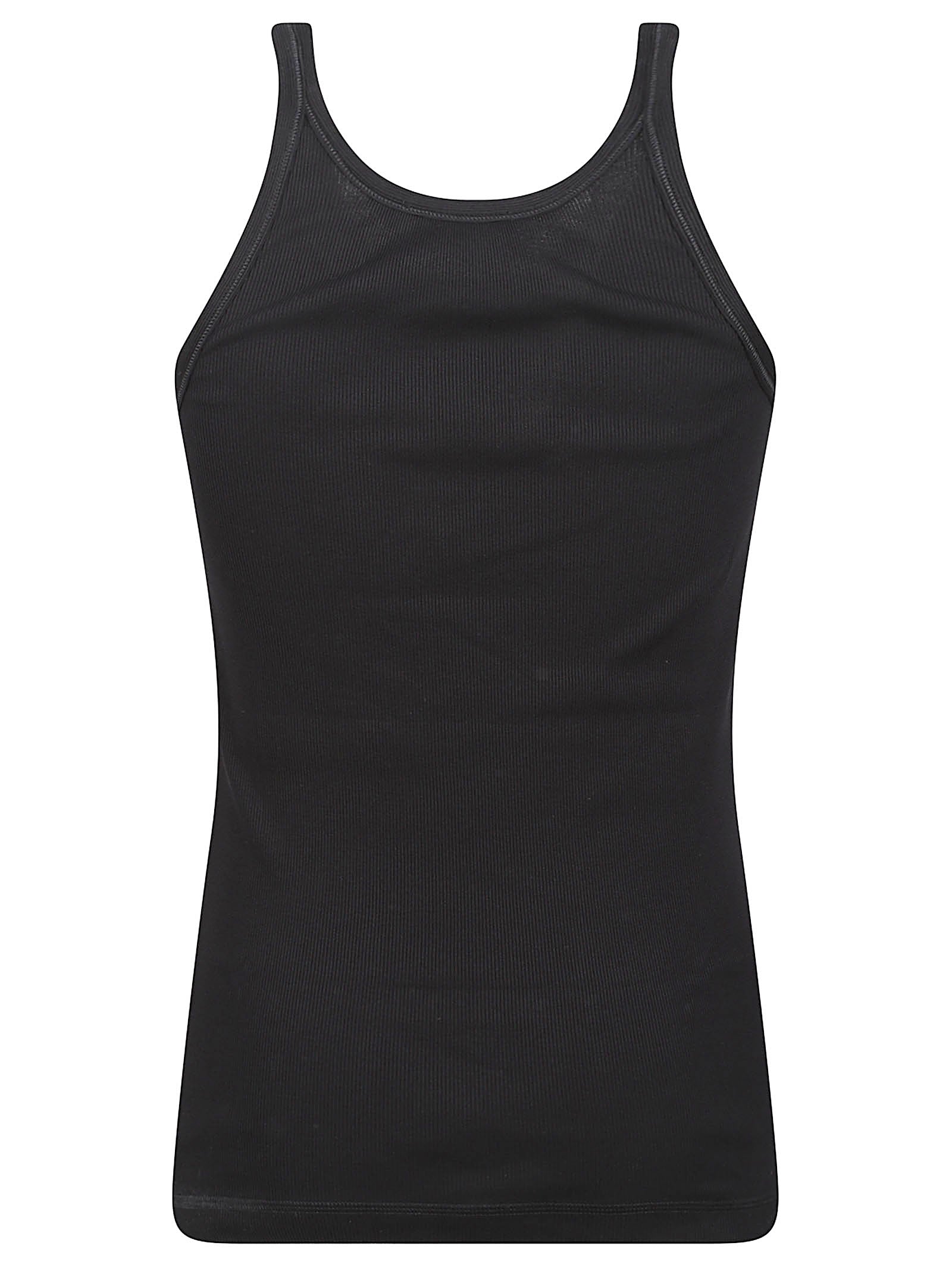 Fitted Ribbed Tank Top with Scoop Neckline