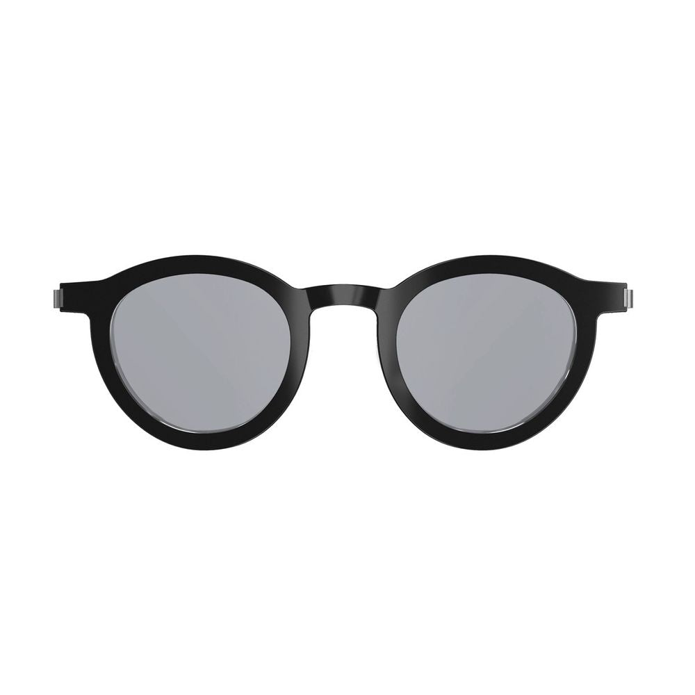 Sun Titanium 85101 K24/Al01/10/Sl124 Black Silver Round Phantos-Shaped Sunglasses