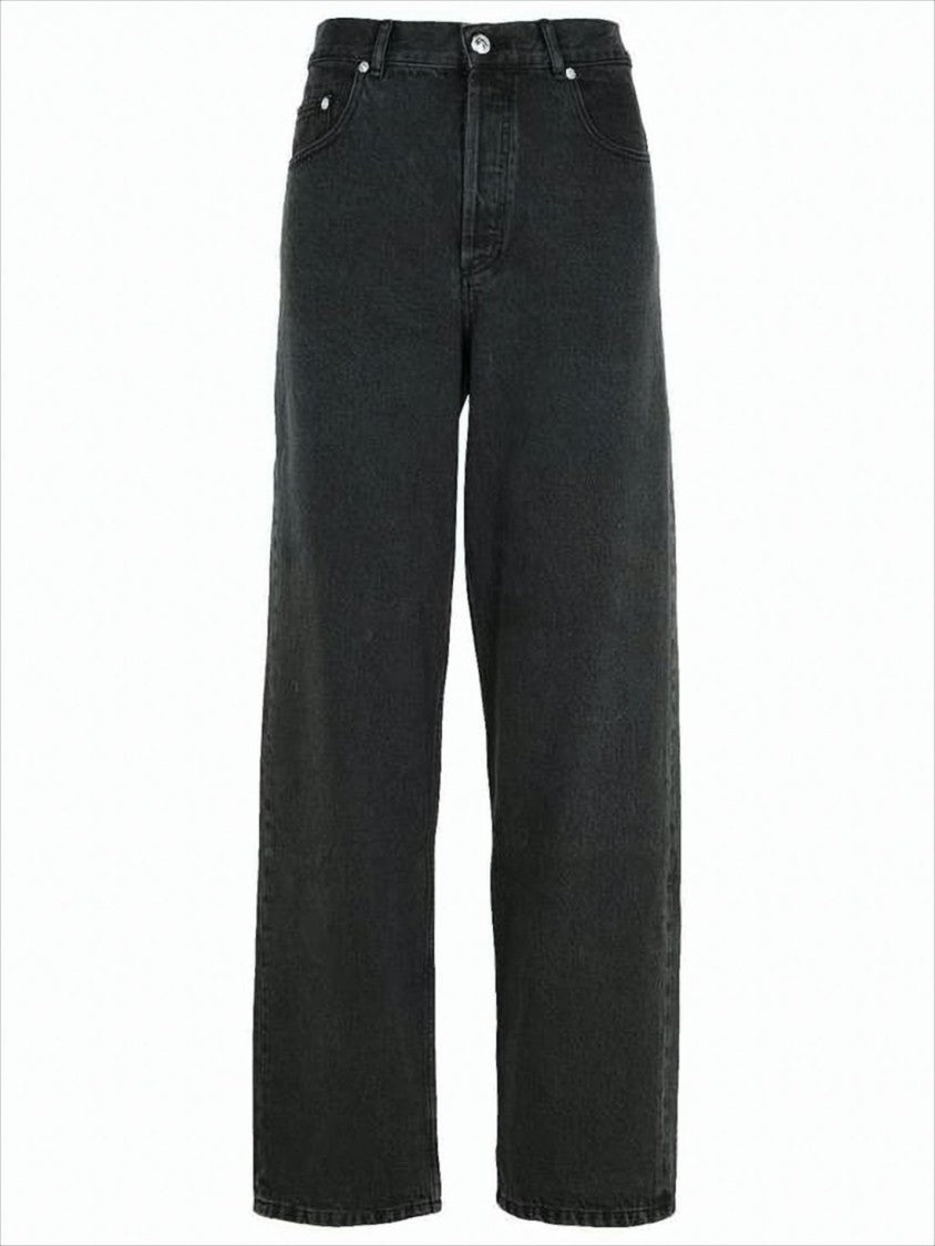 Straight-Leg Black Denim Pants with Timeless Appeal