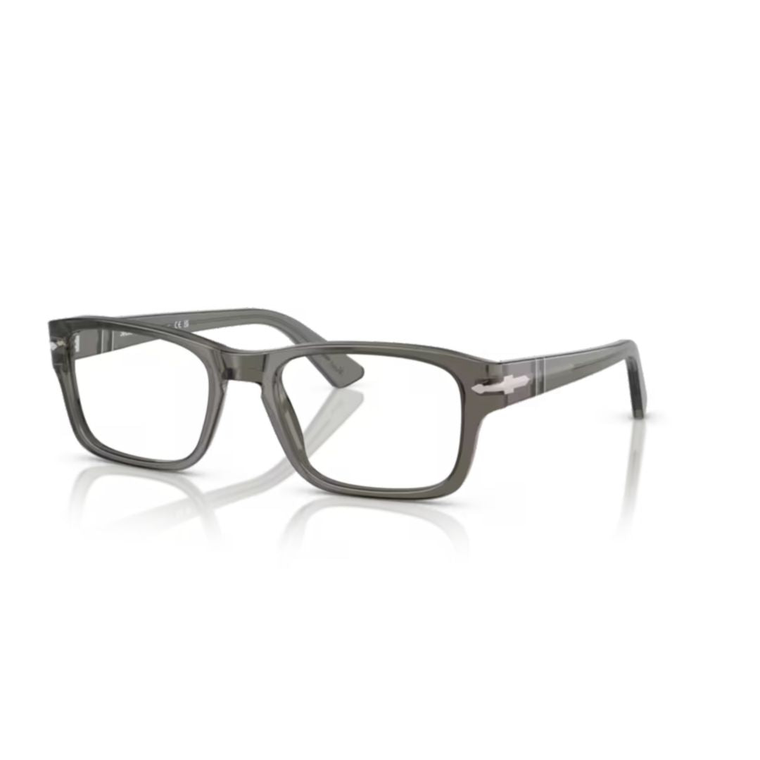 0po3364v Translucent Grey Acetate Rectangular Eyeglasses