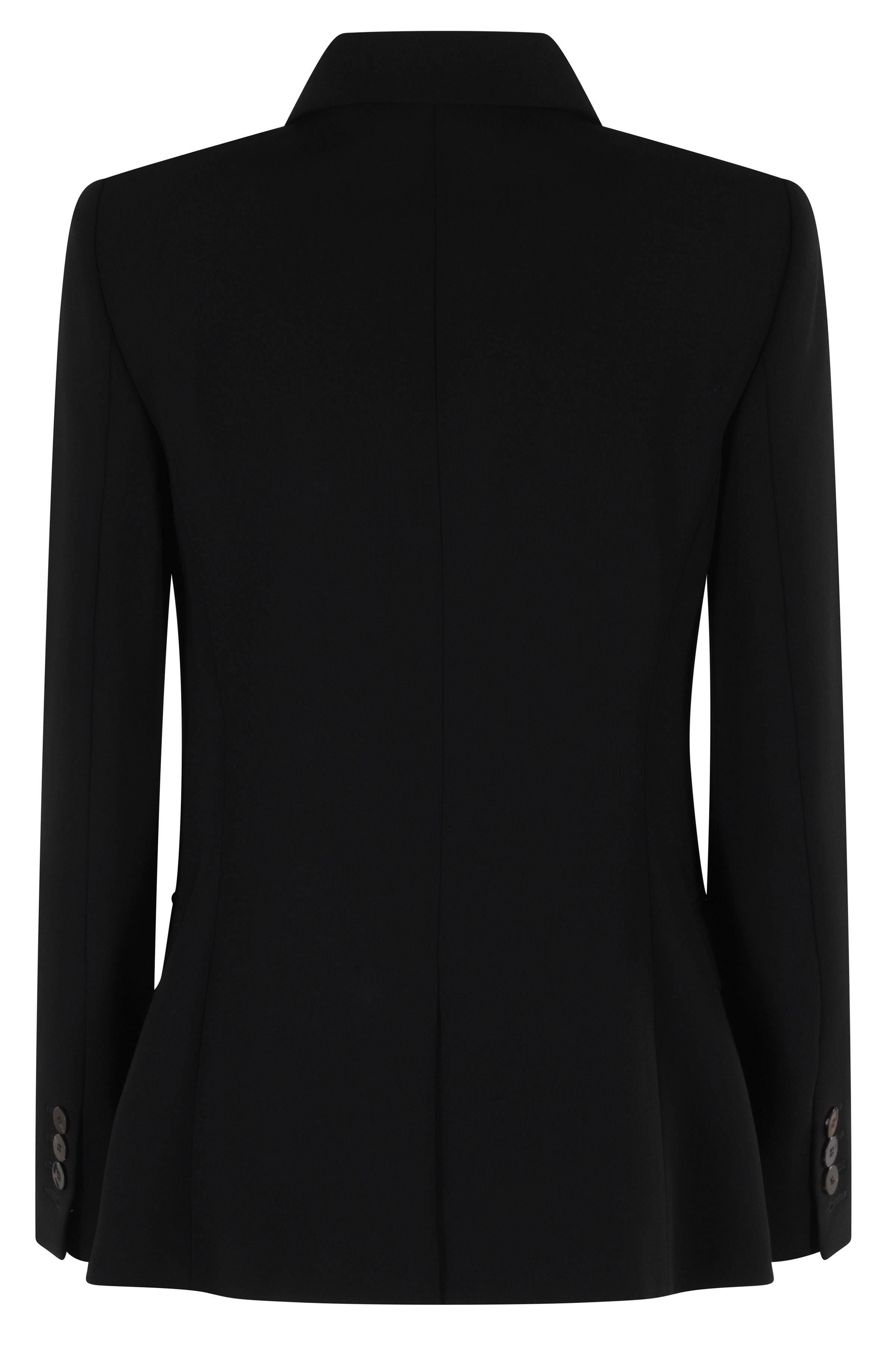 Black Strapless Crepe Blazer