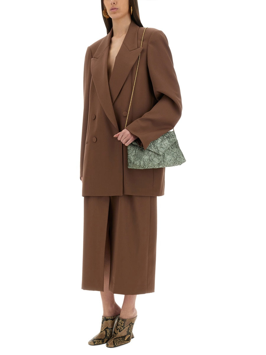 Tailored Wool Skirt With Waist Belt