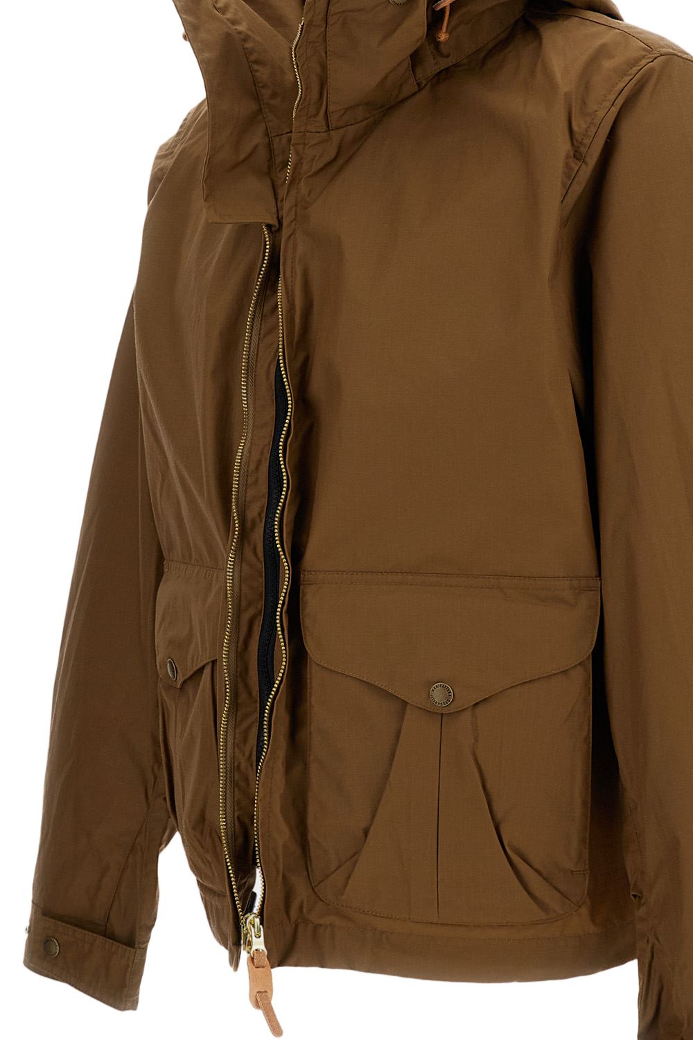 Unlined Boxy-Cut Brown Jacket