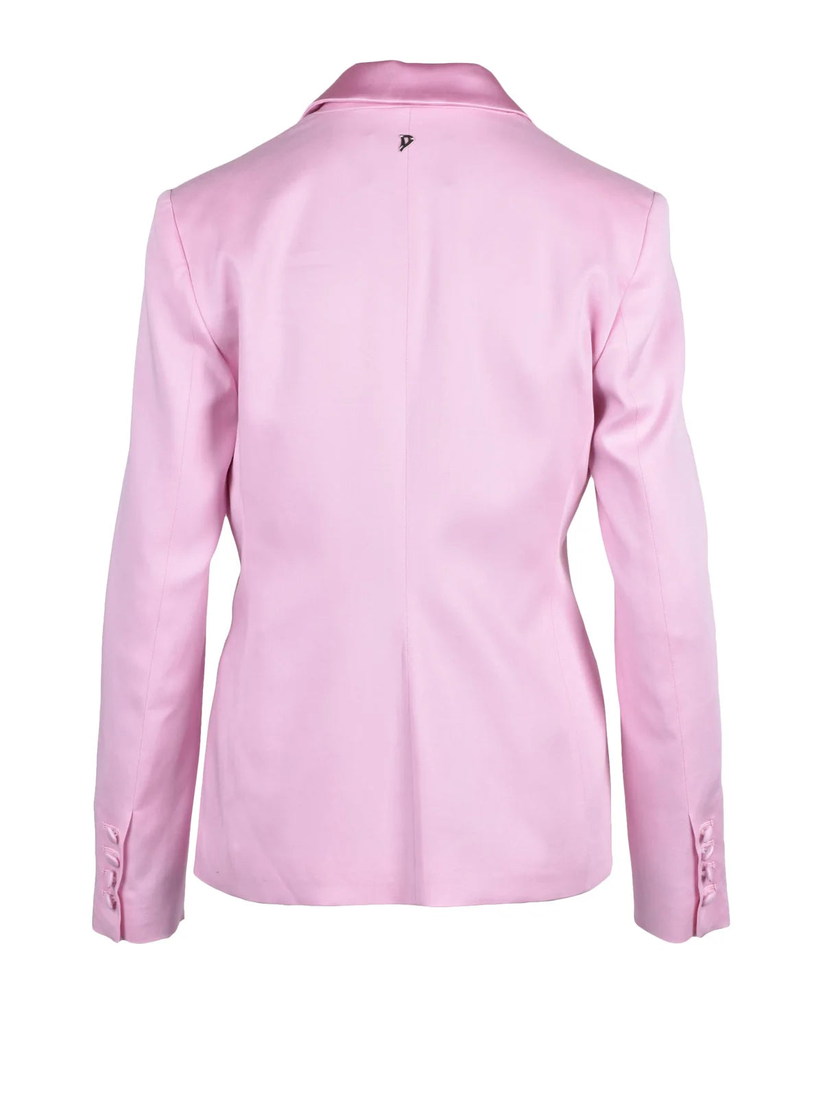 Pink Cotton Viscose Elastane Fitted Jacket