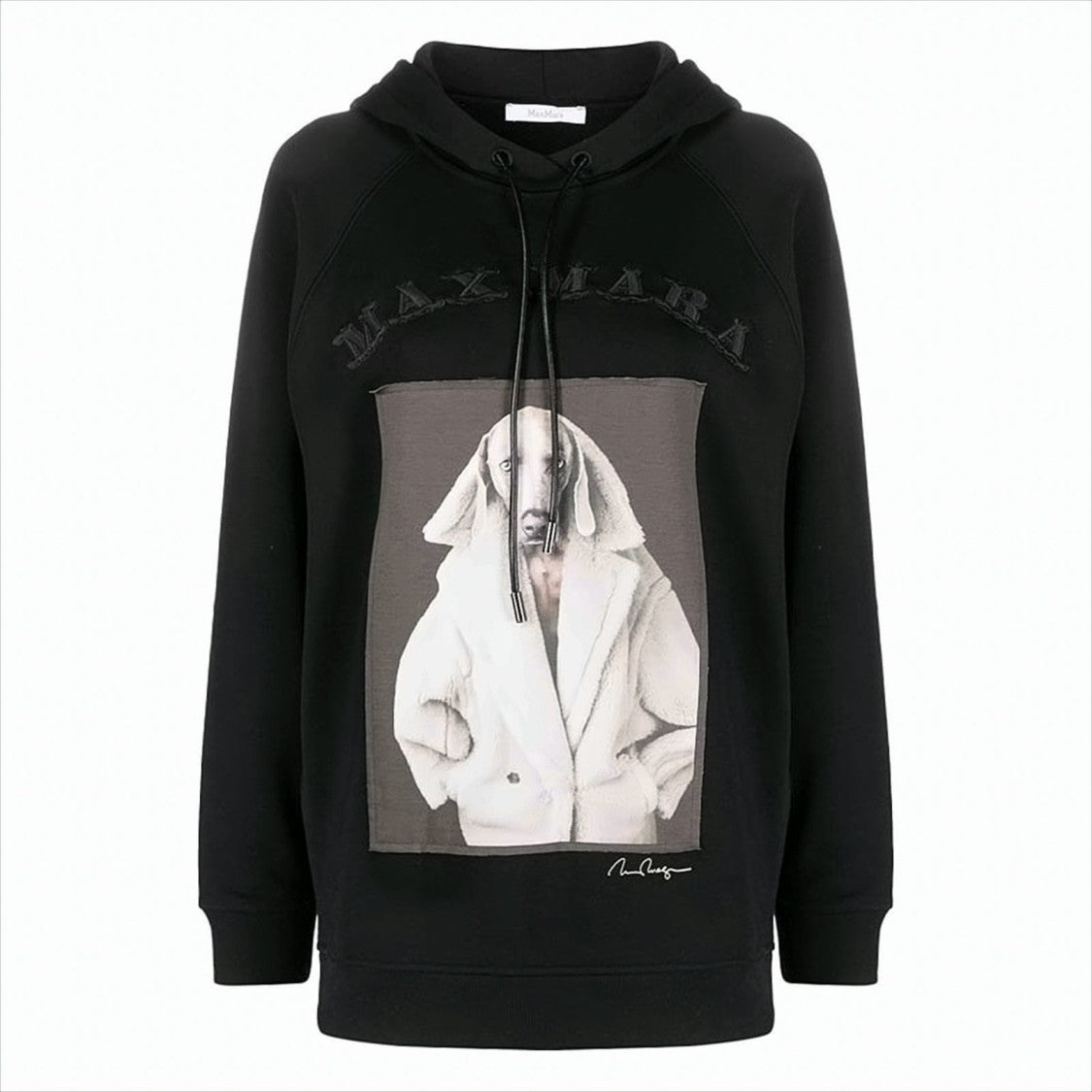 Graphic Black Cotton Hoodie
