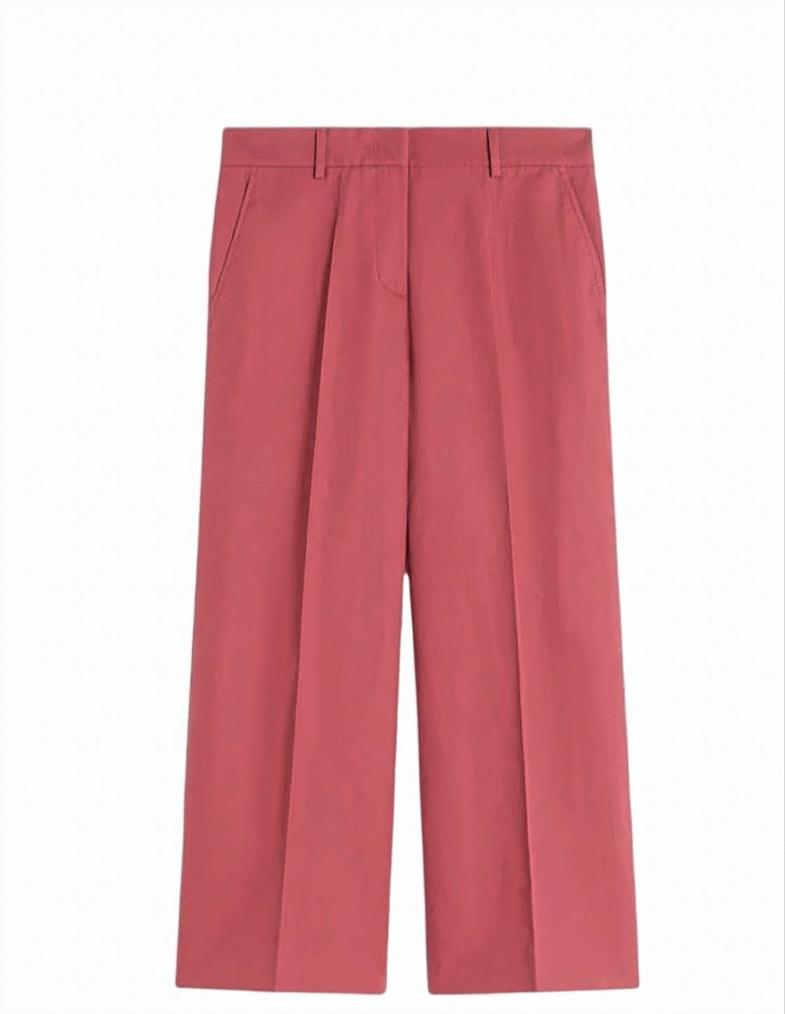 Cotton Linen Canvas High Waist Trousers