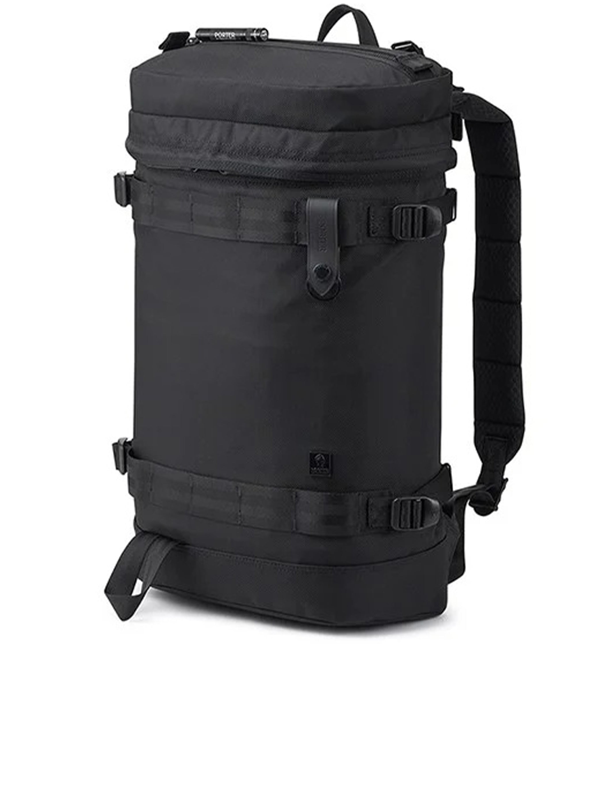 Black Backpack Rectangular Structured Nylon Backpack