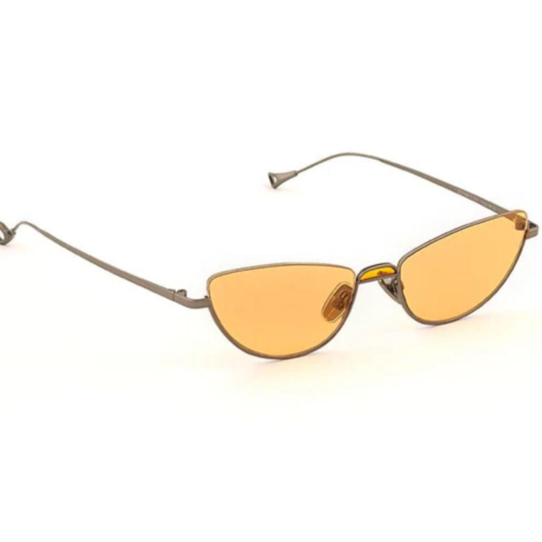 Odaiba C.3-67 Narrow Cat-Eye Sunglasses with Amber-Tinted Lenses