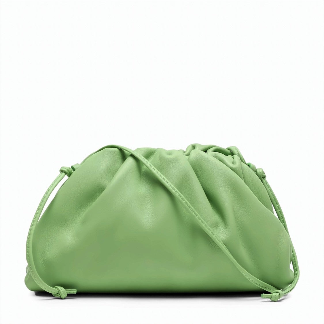 Gathered Mini Pouch in Smooth Calfskin Leather