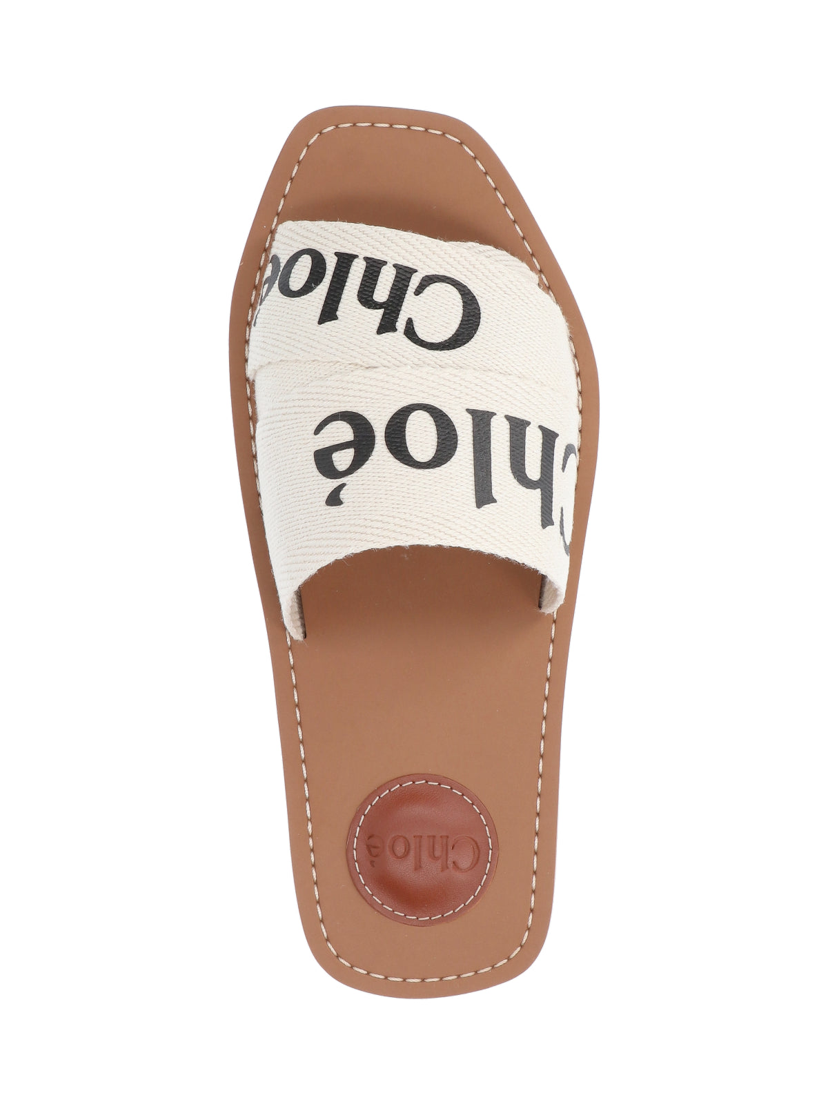 "Woody" Sandals, In White Linen, Square Toe