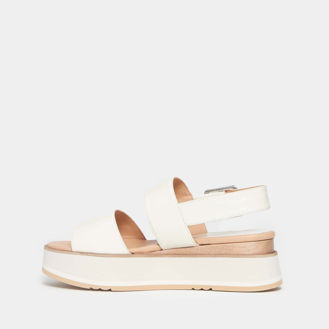 Wedge Sandals With Glossy Naplak Finish