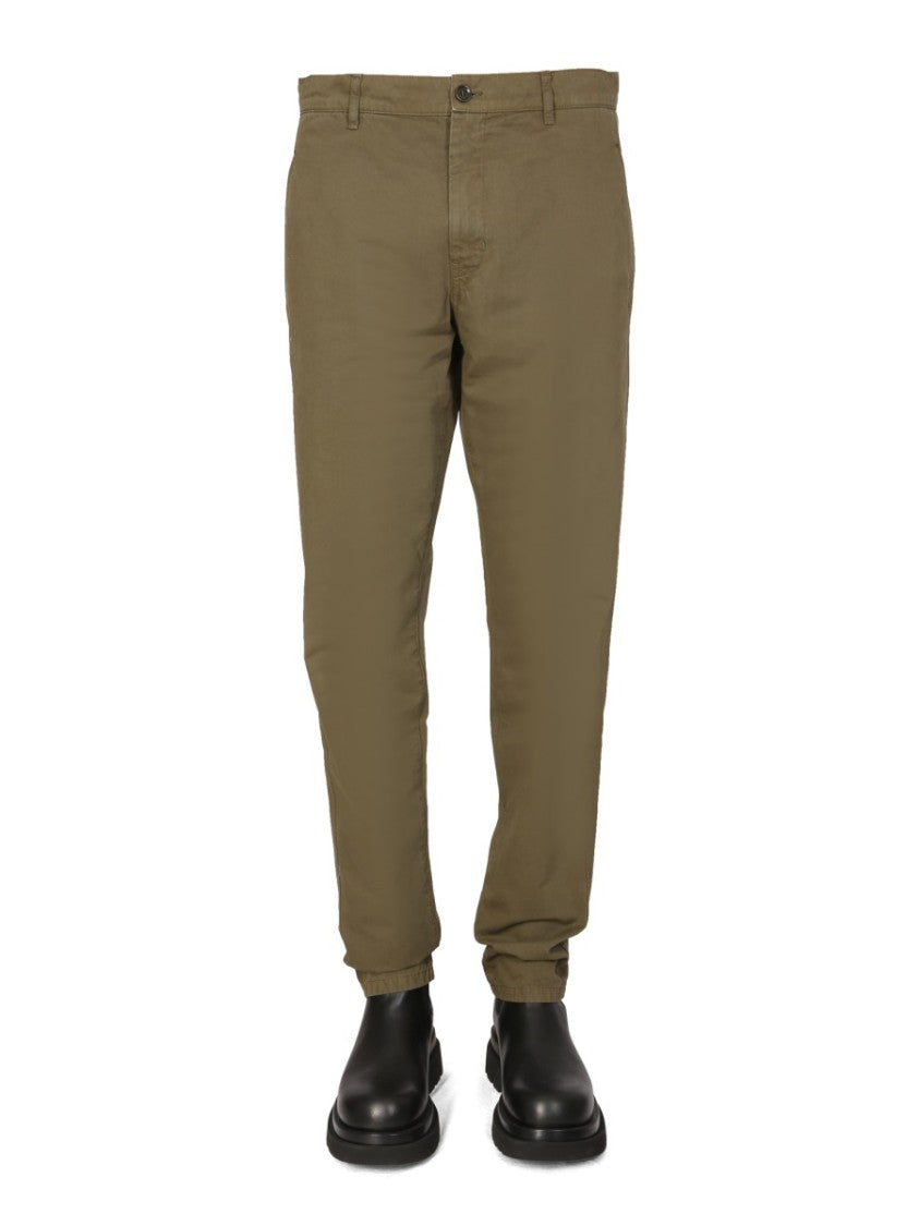 Straight-Leg Chino Pants With Zipper