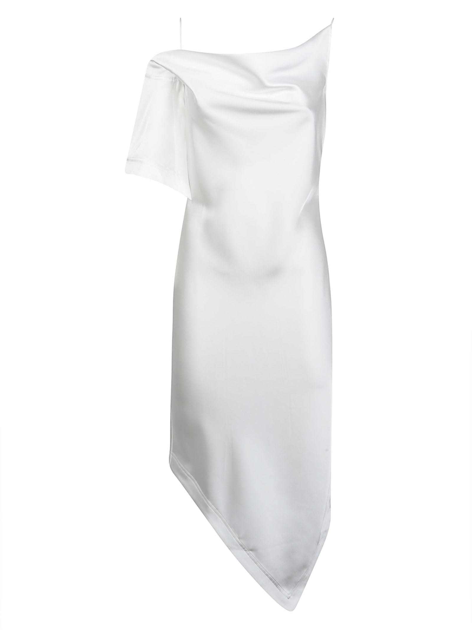 Thiana Asymmetrical Satin-Finish Mini Dress