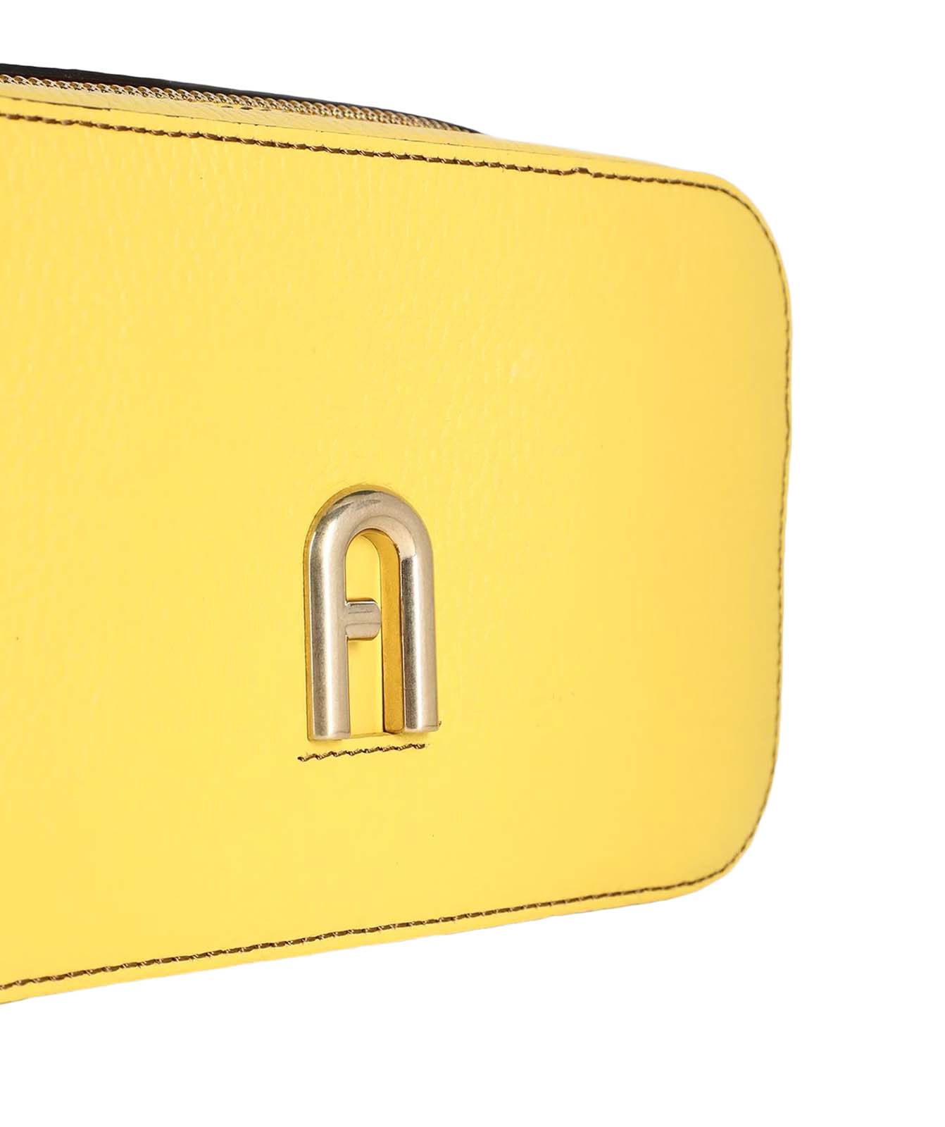 Rectangular Textured Leather Bag with Zip Closure