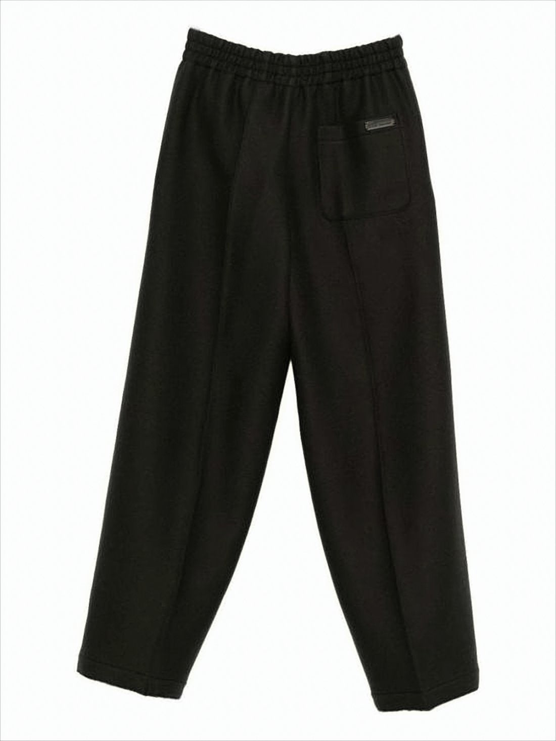 Relaxed Fit Wool Pants with Tapered Leg