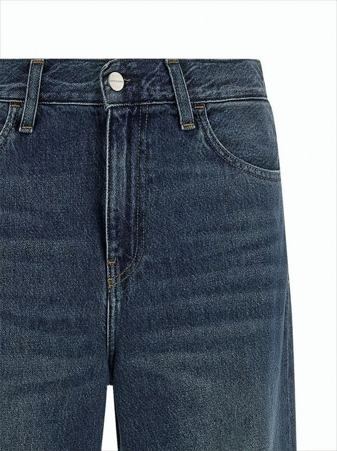 Straight-Leg Denim Pants with Classic Five-Pocket Design