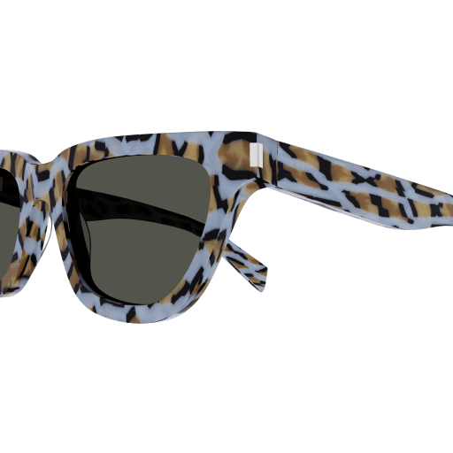 Oversized Animal Print Sunglasses with Blue Frame