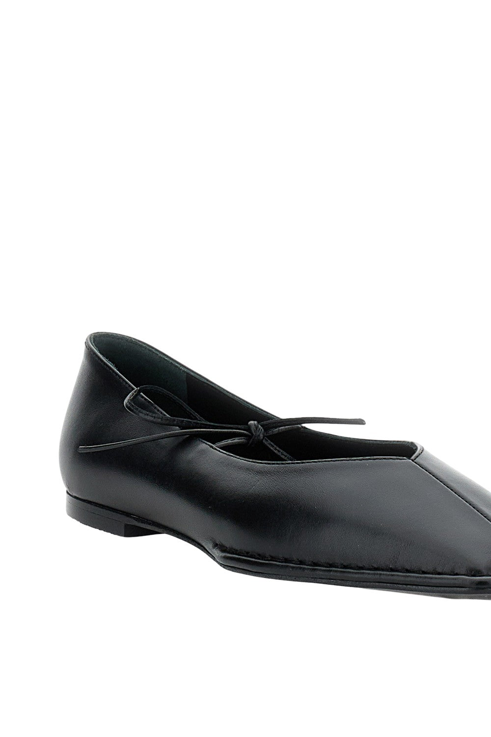 Sway Black Leather Ballet Flats