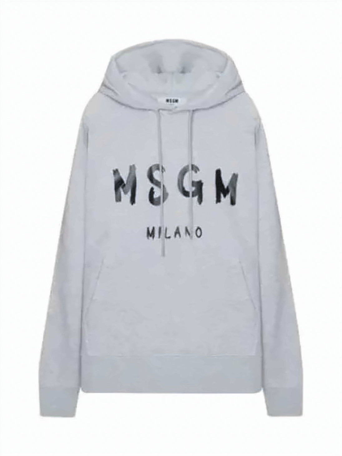Soft Fabric Hoodie with Drawstring Hood and Distressed Logo