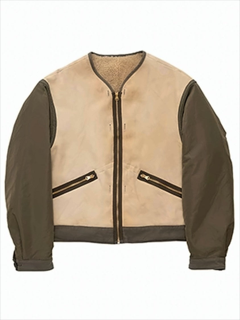 Reversible Lambskin and Nylon Bomber Jacket