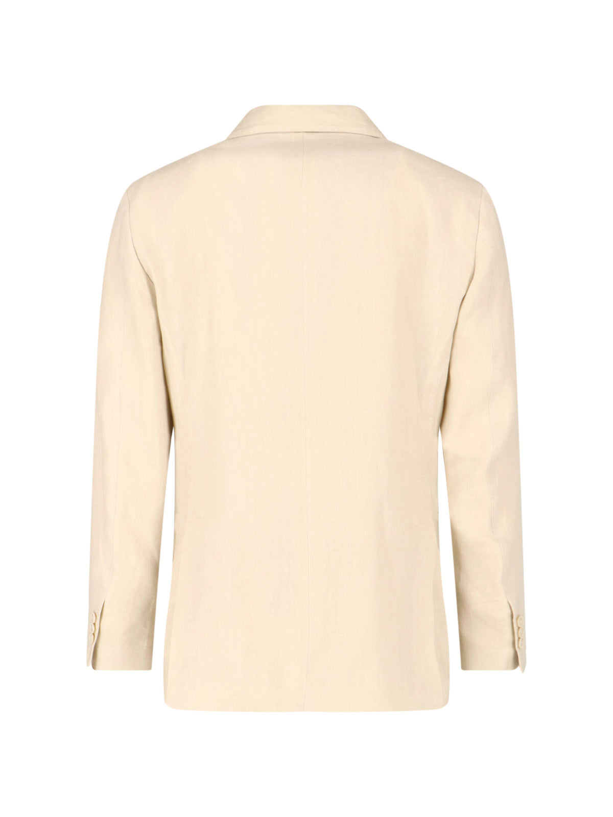 Cream Tailored Double-Breasted Linen Suit