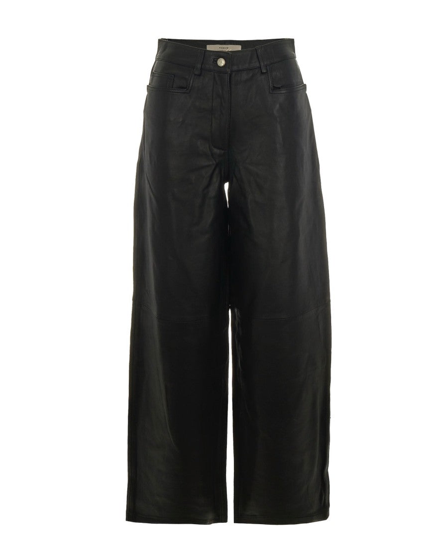 Cocoon Leather Trousers – Black