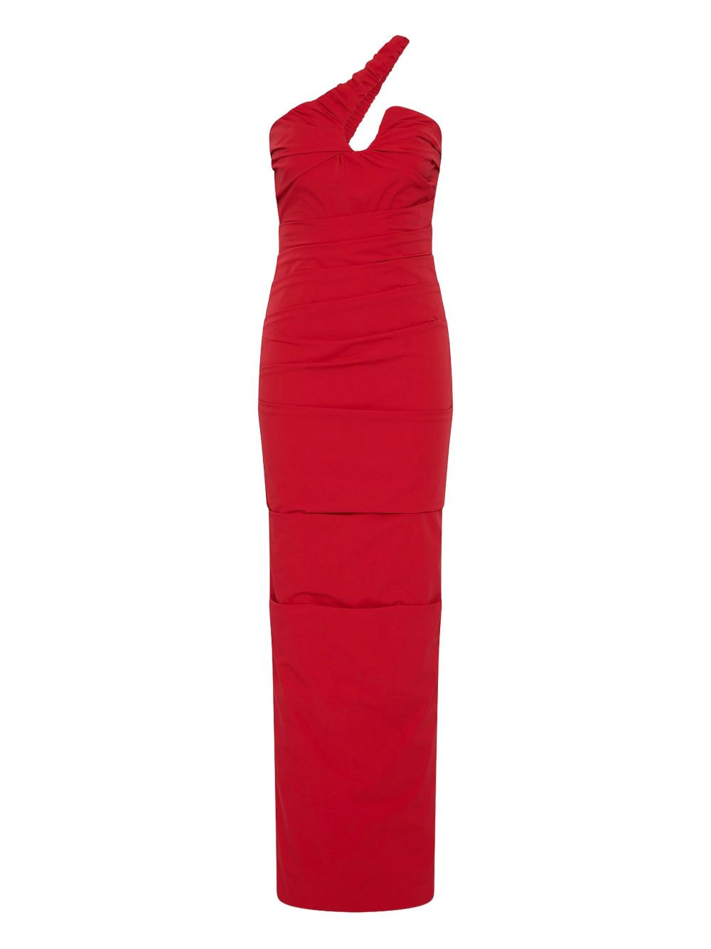 One-Shoulder Column Dress with Draped Detailing