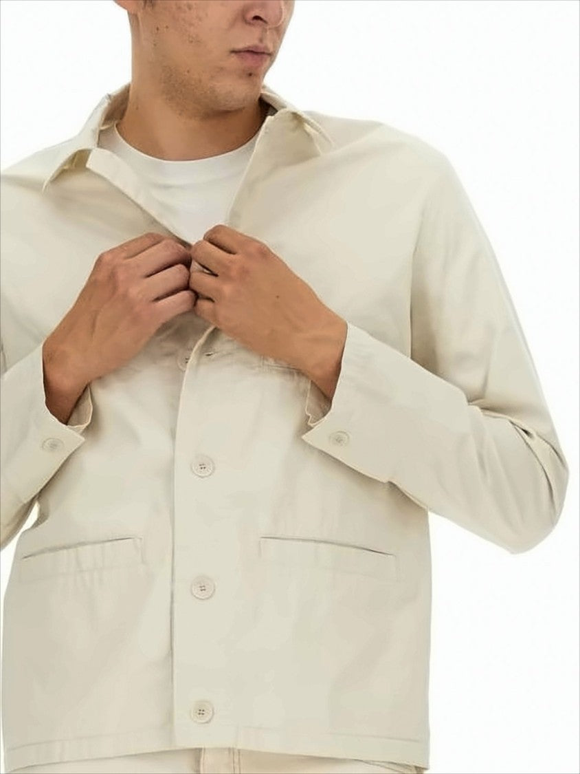 Light Beige Jacket with Classic Collar