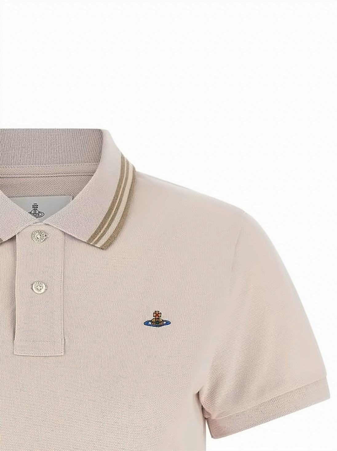 Cropped Polo Shirt with Classic Collar and Embroidered Emblem