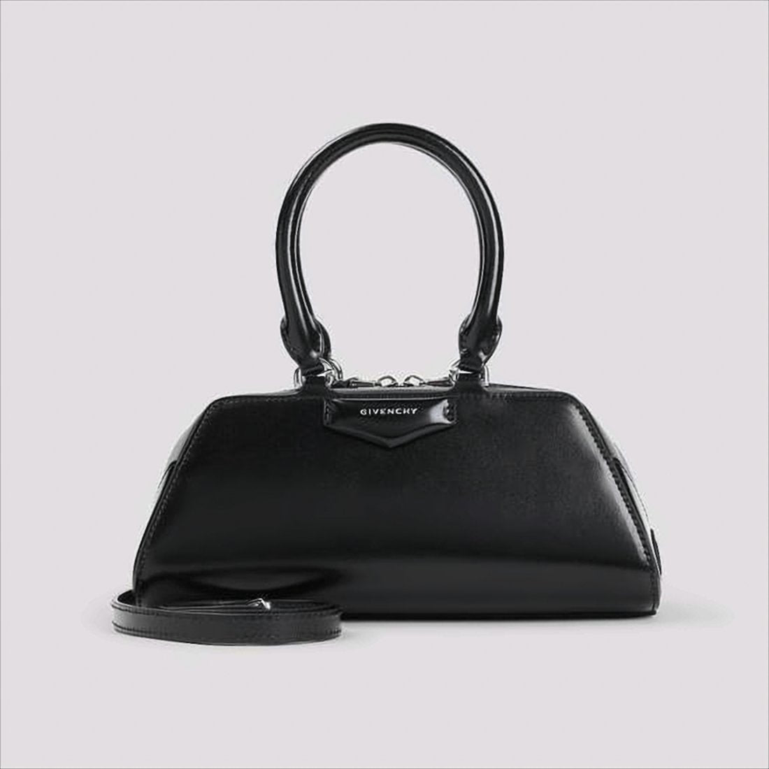 Structured Calf Leather Shoulder Bag