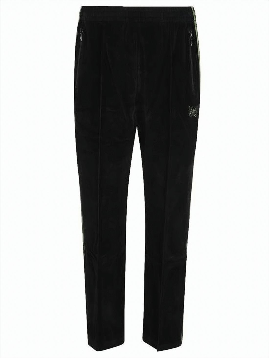 Velvety Jogger Pants with Distinctive Side Stripe
