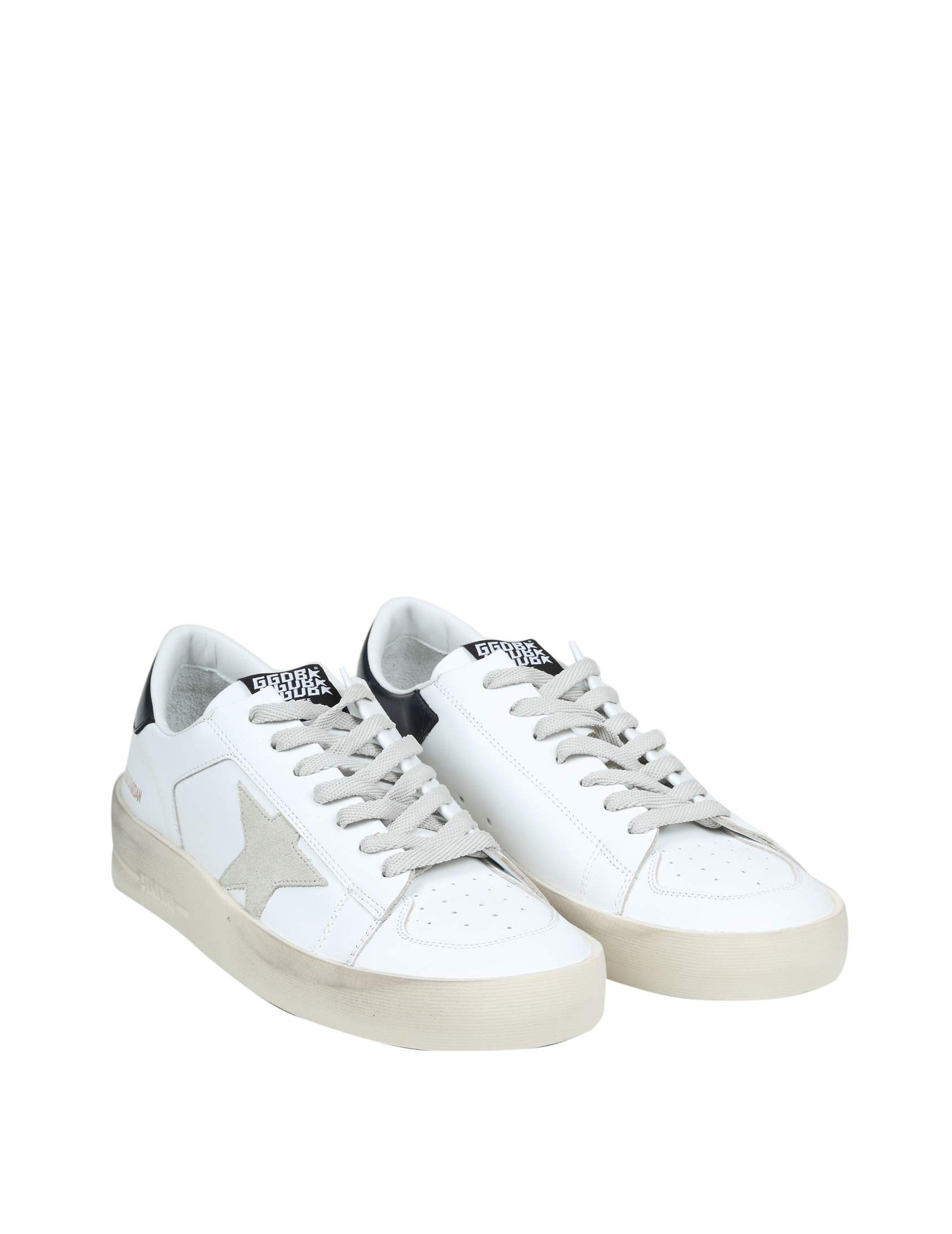 Stardan Leather Sneakers With Vintage Treatment And Asymmetrical Design