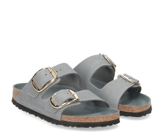 Gray Arizona Seamless Leather Sandals