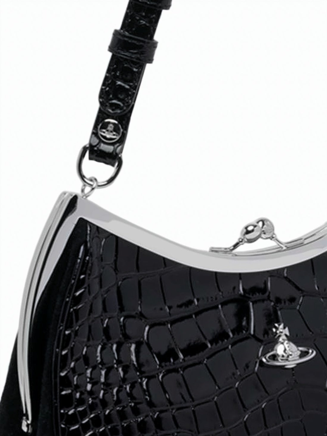 Crocodile-Embossed Calf Leather Tote Bag