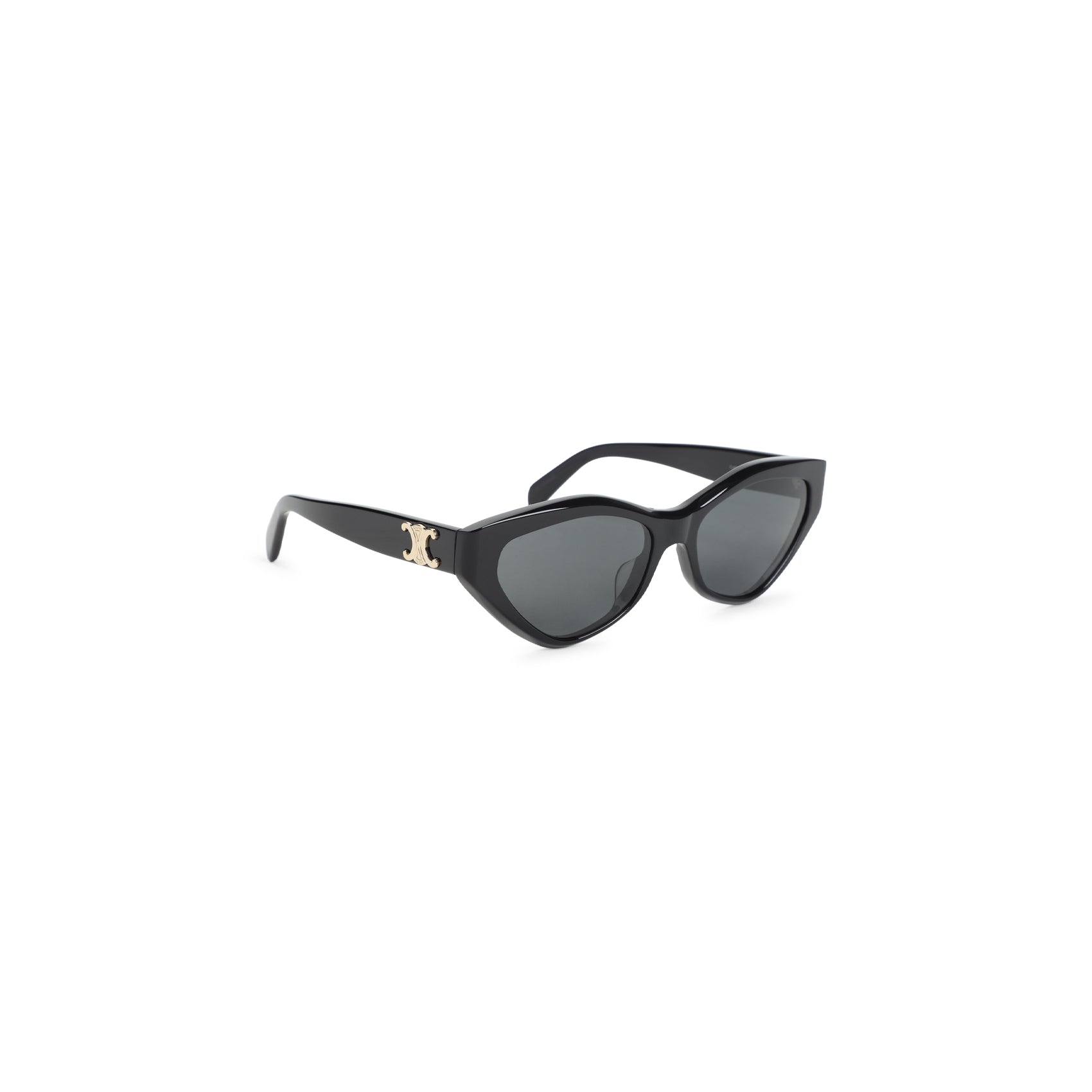 Geometric Cat-Eye Sunglasses with Bold Gold Accents