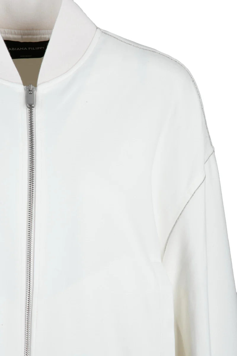 Sweatshirt Jacket - White