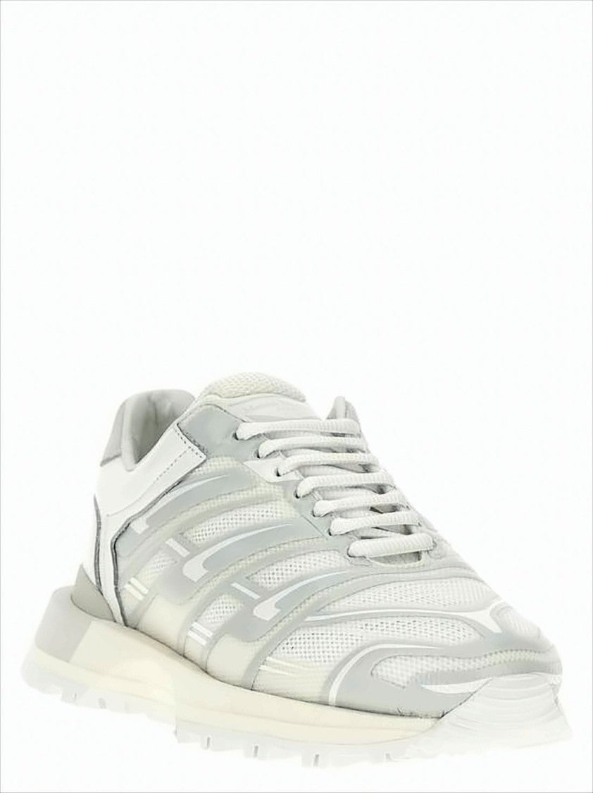 Dynamic Layered Sneakers With Leather And Mesh