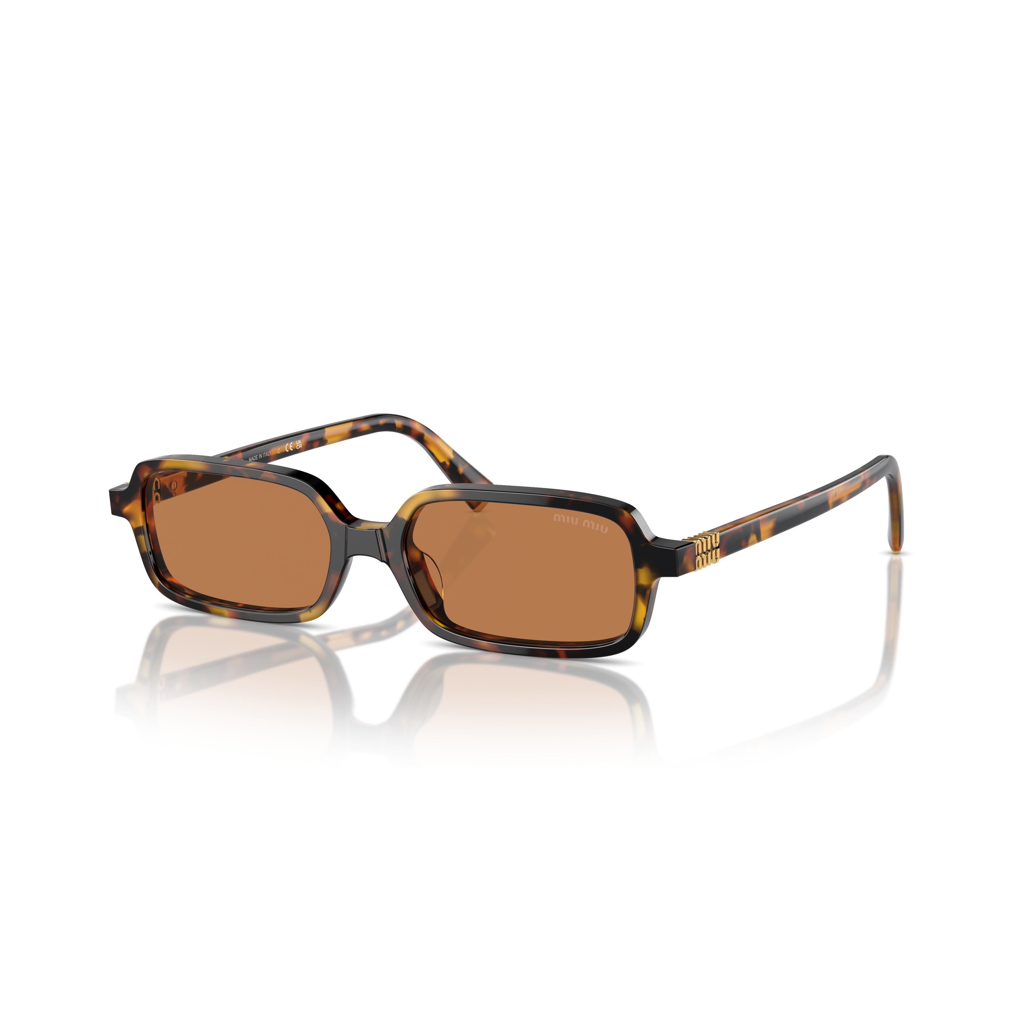 0mu 11zs Rectangular Tortoiseshell Acetate Sunglasses