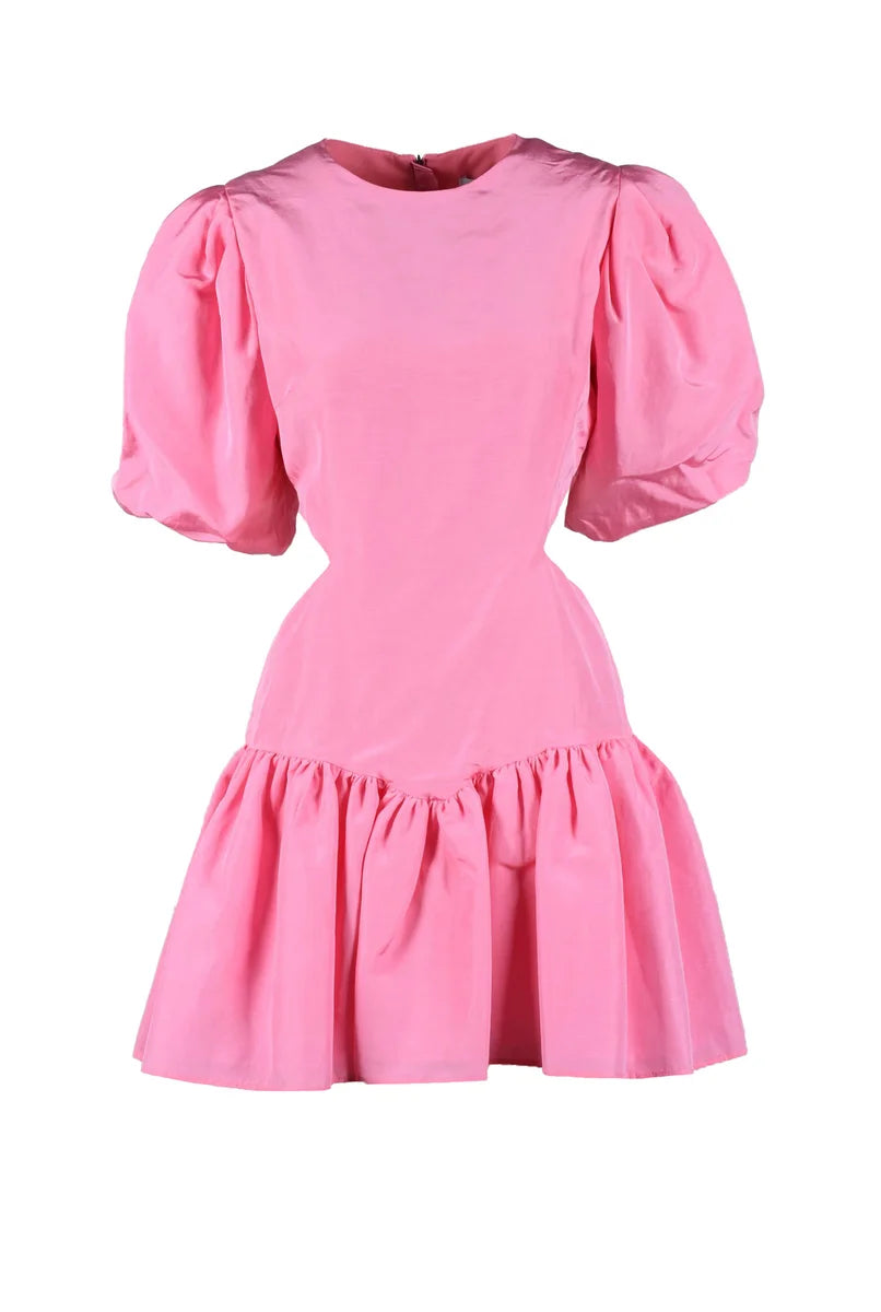 Puffball Dress Puffed Sleeves - Pink