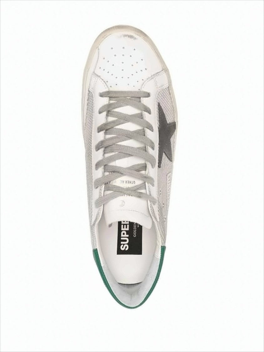 Worn-In Low-Top Sneakers with Distressed Finish